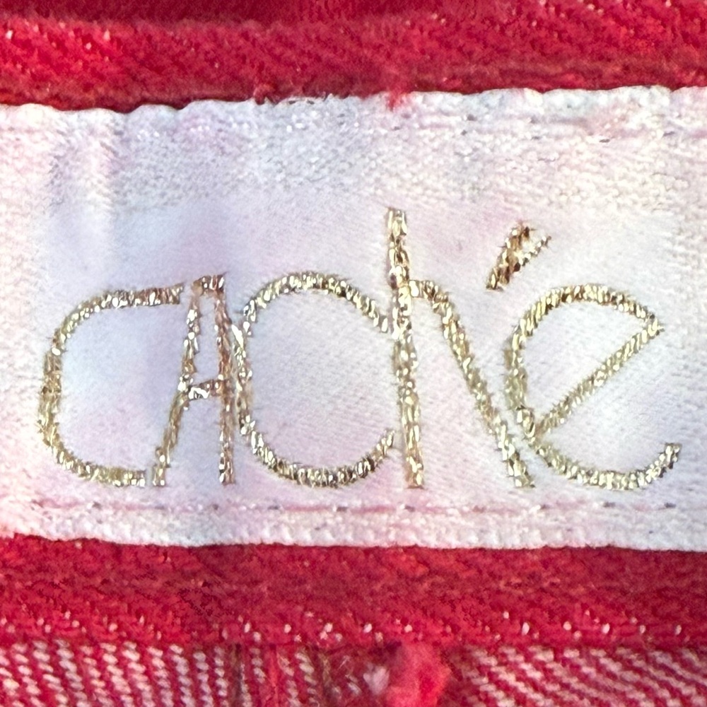 Cache Chic Red Women's Vintage Jeans w/embellished pockets. Holidays - Picture 6 of 9